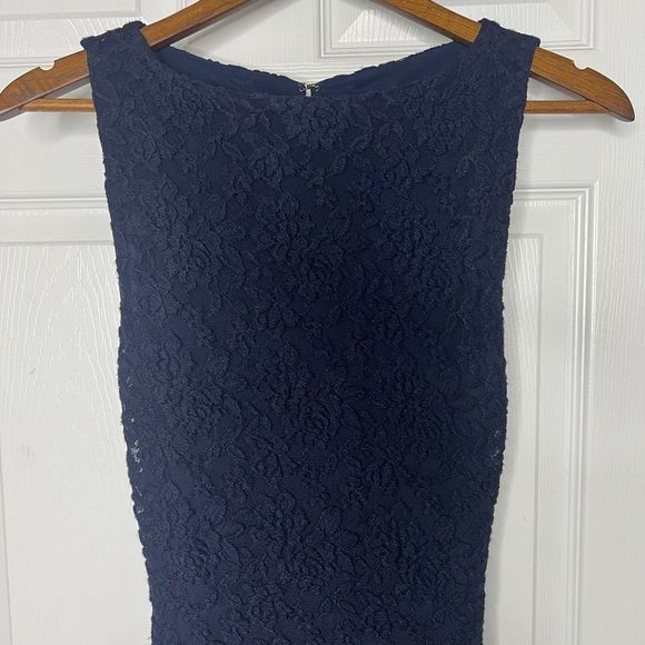 Alice + Olivia Blue Sleeveless Textured Floral Full Length Maxi Dress Size 4 - Picture 4 of 16